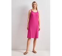 Midikleid STREET ONE, Damen, Gr. 38, EURO-Größen, magenta dream, Stoff, 95% Viskose, 5% Elasthan, unifarben, normal knielang, Rundhals, abgesteppt, Kleider Midikleid, aus Viskose (81511929-38) magenta