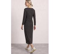 Midikleid STREET ONE, Damen, Gr. 38, N-Gr, schwarz coffee, Mesh, Obermaterial: 95% Polyester, 5% Elasthan. Futter: 100% Viskose, gepunktet, körpernah 7/8-Länge, U-Boot-Ausschnitt, abgesteppte Kante, K