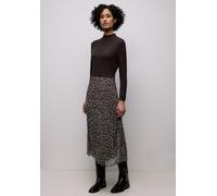 Midikleid STREET ONE, Damen, Gr. 40, EURO-Größen, molten earth, Stoff, Oberteil: 97% Viskose, 3% Elasthan; Rock: 100% Polyester; Unterrock: 100% Viskose, unifarben, normal knöchellang, hoch geschlosse