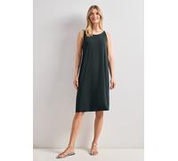 Midikleid STREET ONE, Damen, Gr. 40, EURO-Größen, grün (deep bound grün), Stoff, 95% Viskose, 5% Elasthan, unifarben, normal knielang, Rundhals, abgesteppt, Kleider Midikleid, aus Viskose (66939656-40