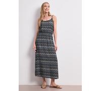 Maxikleid STREET ONE, Damen, Gr. 42, EURO-Größen, frozen wave, Stoff, 88% Viskose, 12% Polyamid, bedruckt, regular fit knöchelfrei, Rundhals, abgesteppt, Kleider Maxikleid, aus Viskose (77566648-42) f
