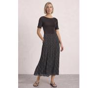 Midikleid mit Plisséerock und Print