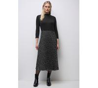 Street One Frauen Kleid mit Plissée-Rock in Schwarz, Gr: 44