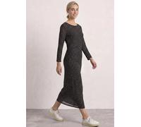 Midikleid STREET ONE, Damen, Gr. 46, N-Gr, schwarz coffee, Mesh, Obermaterial: 95% Polyester, 5% Elasthan. Futter: 100% Viskose, gepunktet, körpernah 7/8-Länge, U-Boot-Ausschnitt, abgesteppte Kante, K