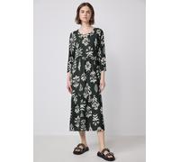 Midikleid STREET ONE STUDIO, Damen, Gr. 38, EURO-Größen, grün (desert pine grün), Stoff, 100% Viskose, geblümt, gerade wadenlang, V-Ausschnitt, Bündchen, Kleider Midikleid, mit allover Blumenprint (43