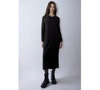 Midikleid STREET ONE STUDIO, Damen, Gr. 38, EURO-Größen, schwarz, Stoff, 87% Viskose, 13% Polyester, unifarben, comfort fit wadenlang, V-Ausschnitt, Bündchen, Kleider Midikleid, aus Viskose (16118653-
