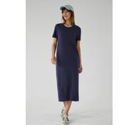 Midikleid STREET ONE STUDIO, Damen, Gr. 46, EURO-Größen, midnight muse, Jersey, 80% Viskose, 16% Polyester, 4% Elasthan, unifarben, regular fit wadenlang, Rundhals, abgesteppt, Kleider Midikleid, in U