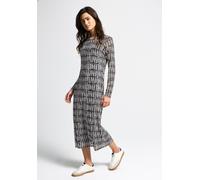 Street One Studio Frauen Gemustertes Mesh-Kleid in Schwarz, Gr: 46