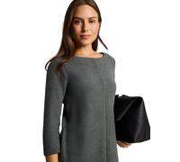 Midikleid TOM TAILOR, Damen, Gr. 42, N-Gr, 3/4 Arm, Strick, schwarz olive melange, Strick, Obermaterial: 71% Polyester, 28% Viskose, 1% Elasthan, unifarben, bequem knielang, U-Boot-Ausschnitt, abgeste