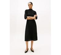 Midikleid TOMMY HILFIGER "SLIM 5X2 RIB MIX MIDI DRS", Damen, Gr. M (40), N-Gr, schwarz, Web, Obermaterial: 95% Viskose, 5% Elasthan, unifarben, figurbetont wadenlang, Kleider Midikleid, Kunstfaser, sl