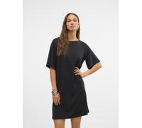 VERO MODA Damen Vmkanva 2/4 Glitter Tee Dress JRS Shirtkleid, Black/Detail:Silver Lurex, Medium