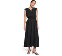 Midikleid ZERO "Damen mit elastischem Bund", Damen, Gr. 34, Normalgrößen, schwarz denim, Obermaterial: 67% Lyocell, 23% Polyester, 10% Viskose. Futter: 100% Baumwolle, A-Linie lang, Rundhals, Kleider 