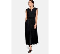 Midikleid ZERO "Damen mit elastischem Bund", Damen, Gr. 44, Normalgrößen, schwarz (schwarz denim), Obermaterial: 67% Lyocell, 23% Polyester, 10% Viskose. Futter: 100% Baumwolle, A-Linie lang, Rundhals