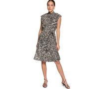 Midikleid ZERO "Damen mit Print.", Damen, Gr. 42, Normalgrößen, schwarz-weiß (cream, schwarz), Obermaterial: 100% Viskose, lässig geschnitten kurz, Kleider Midikleid, Material (35867507-42) cream, sch
