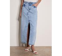 Midirock APRICOT "Midi-Jeansrock mit Perlenverzierung", Damen, Gr. S (36), blau (himmelblau), Denim, Obermaterial: 100% Baumwolle CO., uni, normal, Röcke, mit Perlenverzierung (75741551-36) himmelblau