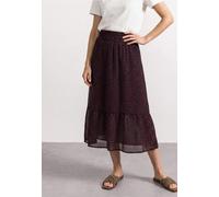 Midirock aus Chiffon mit Volant