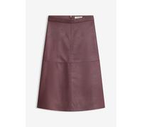 Midirock BONPRIX, Damen, Gr. 48, lila (kakaobraun), Obermaterial: 100% Polyester, regular fit, Röcke, aus Lederimitat, Regular Fit, Midi-Länge, eleganter Stil (65364137-48) kakaobraun