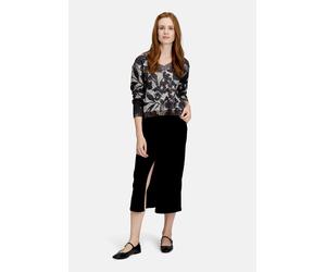 Midirock BETTY BARCLAY "Damen mit aufgesetzten Taschen", Damen, Gr. 40, blau (schwarz denim), Obermaterial: 99% Baumwolle, 1% Elasthan, gerade lang, Röcke (39661805-40) schwarz denim