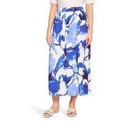 Midirock BETTY BARCLAY "Damen mit Eingrifftaschen", Damen, Gr. 40, blau (weiß, blau), Obermaterial: 100% Viskose, ausgestellt lang, Röcke (81568039-40) weiß, blau