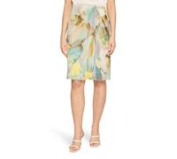 Midirock BETTY BARCLAY "Damen mit Gummizug", Damen, Gr. 36, bunt (mint, nature), Obermaterial: 95% Polyester, 5% Elasthan, figurbetont knielang, Röcke (36621831-36) mint, nature