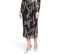 Betty Barclay Midirock 7896 Damen mit Gummizug figurbetont lang Taupe/Schwarz Gr. 40