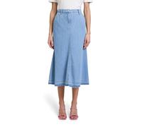 Midirock BETTY BARCLAY "Damen mit offenem Saum", Damen, Gr. 38, blau (light blau denim), Obermaterial: 50% Baumwolle, 40% Lyocell, 10% Modal, ausgestellt lang, Röcke, Form (45828226-38) light blau den
