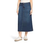 Midirock BETTY BARCLAY "Damen mit Waschung", Damen, Gr. 42, dunkelblau denim, Obermaterial: 70% Baumwolle, 23% Polyester, 4% Lyocell, 3% Elasthan, ausgestellt lang, Röcke (93752151-42) dunkelblau deni
