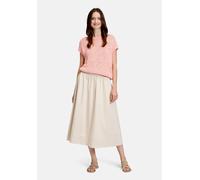Midirock BETTY & CO "Damen mit elastischem Bund", Damen, Gr. 44, beige (grau), Obermaterial: 61% Baumwolle, 34% Polyester, 5% Elasthan, figurumspielend lang, Röcke (27370606-44) grau