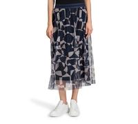 Midirock BETTY & CO "Damen mit Print", Damen, Gr. 44, dunkelblau, nature, Netz, Obermaterial: 100% Polyester; Futter: 100% Polyester, figurumspielend lang, Röcke (96311211-44) dunkelblau, nature