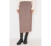 Midirock CECIL, Damen, Gr. XL (44), chocolate mousse melange, Stoff, 33% Polyester, 31% Polyacryl, 24% Baumwolle, 12% Nylon, unifarben, normal wadenlang, Röcke, mit Schlitz (44816943-XL) chocolate mou