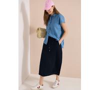 Cecil Damen Midi-Rock in A-Linie mit Struktur in Blau, Gr: XL
