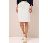 Midirock CECIL "ein zeitloses Statement-Piece", Damen, Gr. 29, beige (light beige), Web, Obermaterial: 81% Baumwolle, 17% Polyester, 2% Elasthan. Futter: 52% Polyester, 48% Baumwolle, unifarben, schma