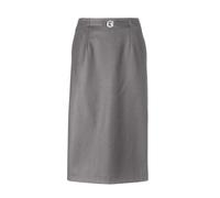 Midirock GOLDNER "Kurzgröße Klassischer Schurwoll-Schlupfrock", Damen, Gr. 19, silber (silbergrau, melange), Obermaterial: 52% Schurwolle WV. 46% Polyester PES. 2% Elasthan EL., normal, Röcke, Ohne (4