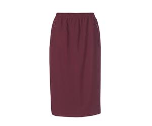 Midirock GOLDNER "Reiserock mit Rundumdehnbund", Damen, Gr. 52, rot (bordeaux), Obermaterial: 100% Polyester PES., normal, Röcke, Ohne (76518236-52) bordeaux