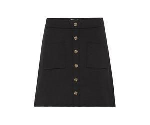 Midirock ICHI "Casual IHKETTY", Damen, Gr. S, schwarz, Obermaterial: 80% Baumwolle CO. 18% Polyamid PA. 2% Elasthan EL., Röcke (40697267-S) schwarz