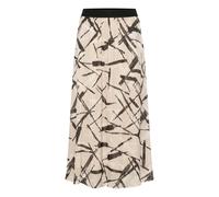 Midirock KAFFE "Rock KAarchy", Damen, Gr. 44, beige (feather gray, schwarz graphic), Obermaterial: 100% Polyester PES., Röcke (60354117-44) feather gray, schwarz graphic