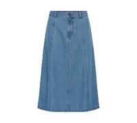Midirock KAFFE "Rock KAvalena", Damen, Gr. 34, blau (blau denim), Obermaterial: 100% Baumwolle CO., Röcke (40849720-34) blau denim