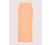 Midirock MADELEINE "Jerseyrock Sommerrock mit Wellenstruktur", Damen, Gr. 44, orange (pfirsich), Obermaterial: 100% Polyester PES., Modern, schmal, Röcke, Wellenstruktur (42390400-44) pfirsich