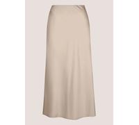 Midirock MADELEINE "Midirock Midi Satinrock für elegante Anlässe", Damen, Gr. 36, grau (kiesel), Obermaterial: 100% Polyester PES., Röcke (29686917-36) kiesel