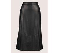 Midirock MADELEINE "Rock Leder-Look Midi-Rock mit Reißverschluss", Damen, Gr. 34, schwarz, Obermaterial: 100% Polyurethan PU., Modern, normal, Röcke (94486803-34) schwarz