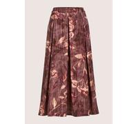 Midirock MADELEINE "Samtrock Eleganter Midirock mit floralem Design", Damen, Gr. 42, lila (brombeere, multicolor), Obermaterial: 100% Polyester PES., Modern, Röcke, Samtrock in Midilänge mit floralem 