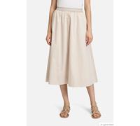 Midirock BETTY & CO "Damen mit elastischem Bund", Damen, Gr. 34, beige (grau), Obermaterial: 61% Baumwolle, 34% Polyester, 5% Elasthan, figurumspielend lang, Röcke (27370606-34) grau