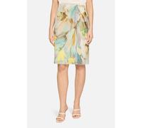 Midirock BETTY BARCLAY "Damen mit Gummizug", Damen, Gr. 46, bunt (mint, nature), Obermaterial: 95% Polyester, 5% Elasthan, figurbetont knielang, Röcke (36621831-46) mint, nature