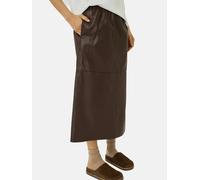 Midirock NORR "NORR Skirt Shelby", Damen, Gr. 38, schwarz braun, Obermaterial: 100% Leder, Röcke (22236861-38) schwarz braun