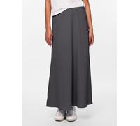 Midirock PIECES "PCFRANAN HW MIDI SKIRT NOOS BC", Damen, Gr. XS (34), grau (magnet), Obermaterial: 100% Polyester, unifarben, wadenlang, Röcke Midirock (24357920-XS)