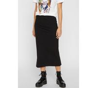 Midirock PIECES "PCKYLIE MW MIDI SKIRT NOOS", Damen, Gr. L (40), schwarz, Web, Obermaterial: 65% Polyester, 30% Viskose, 5% Elasthan, wadenlang, Röcke (22571322-L) schwarz