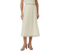 s.Oliver Black Label Midirock Damen Grau-Beige 100% Polyester Größe 40 mit Falten und Gummibund