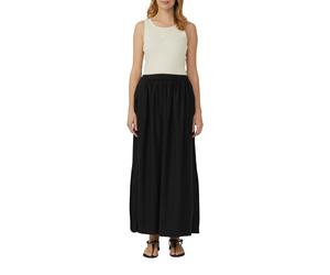 Midirock S.OLIVER, Damen, Gr. 36, schwarz, Web, Obermaterial: 52% Leinen, 48% Viskose. Futter: 100% Baumwolle, unifarben, relaxed fit 7/8-Länge, Röcke, mit Taschen (16341727-36) schwarz