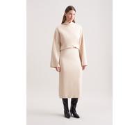 Midirock SEIDENSTICKER, Damen, Gr. L, beige (ecru), 80% Wolle, 15% Polyamid, 5% Kaschmir, unifarben, normal, Röcke (53472349-L) ecru