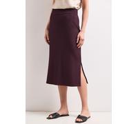 Midirock STREET ONE, Damen, Gr. 36, lila (rustic rouge), Stoff, 75% Viskose, 20% Polyester, 5% Elasthan, unifarben, normal wadenlang, Röcke, in Midi-Länge (60684160-36) rustic rouge